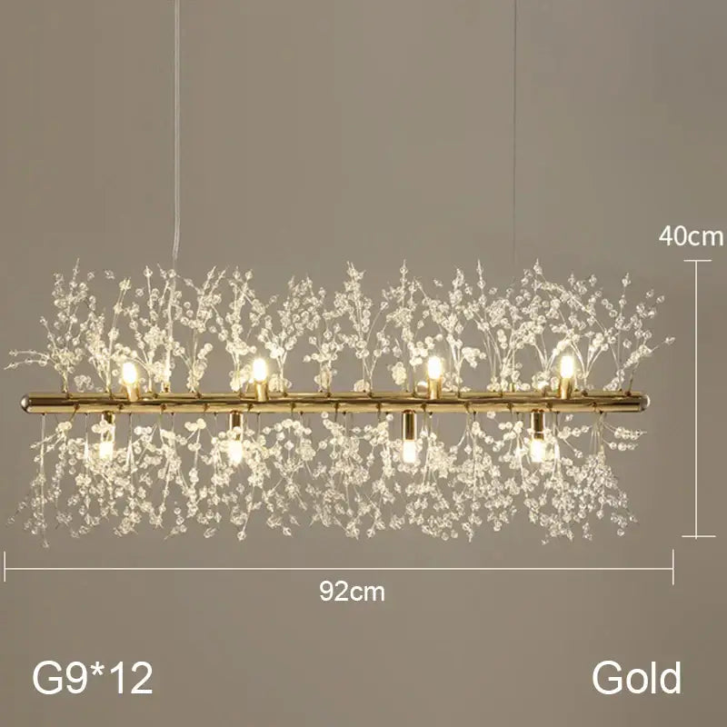 dandelion chandelier gold crystal led living room light