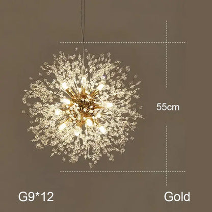 dandelion chandelier gold crystal led living room light