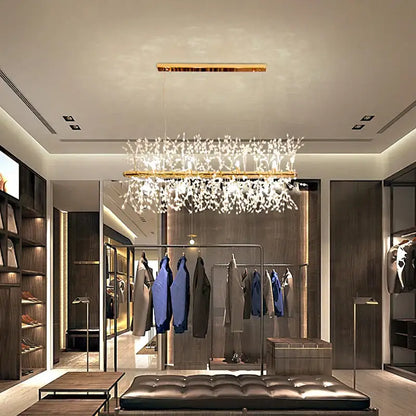 dandelion chandelier gold crystal led living room light