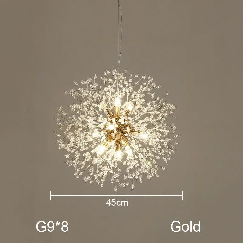 dandelion chandelier gold crystal led living room light