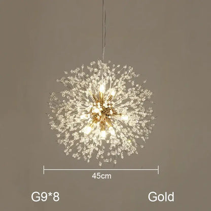 dandelion chandelier gold crystal led living room light