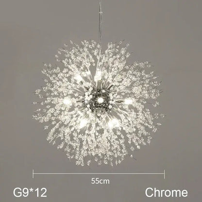 dandelion chandelier gold crystal led living room light
