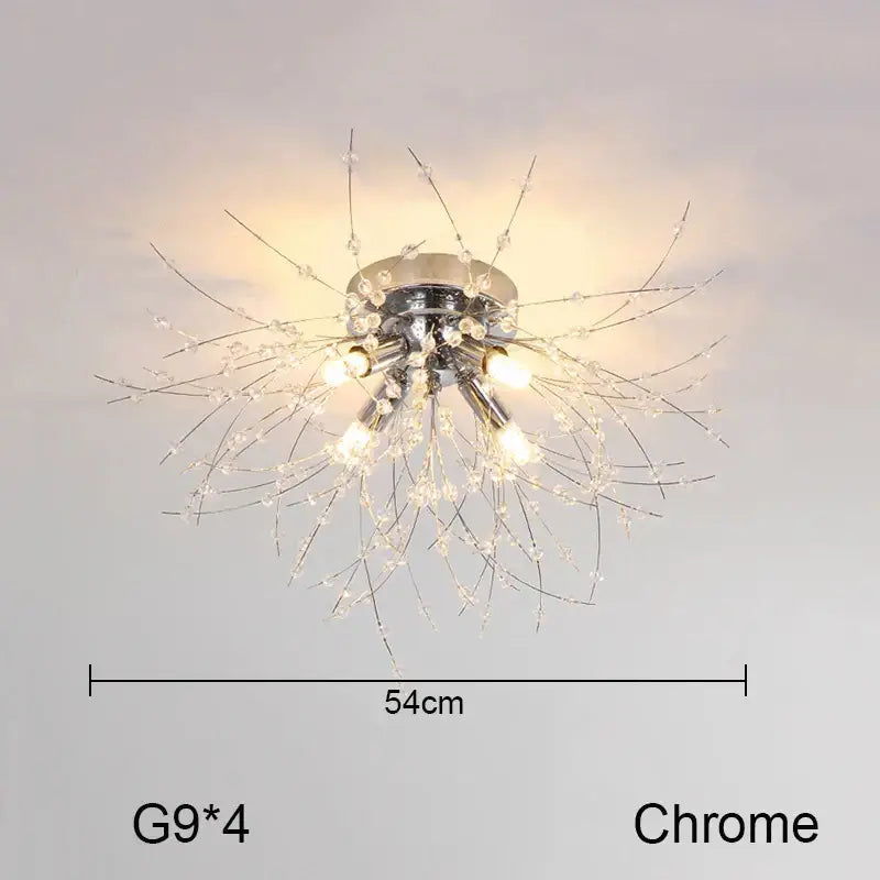dandelion chandelier gold crystal led living room light
