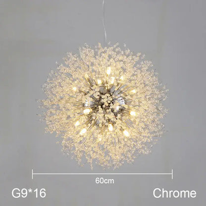 dandelion chandelier gold crystal led living room light