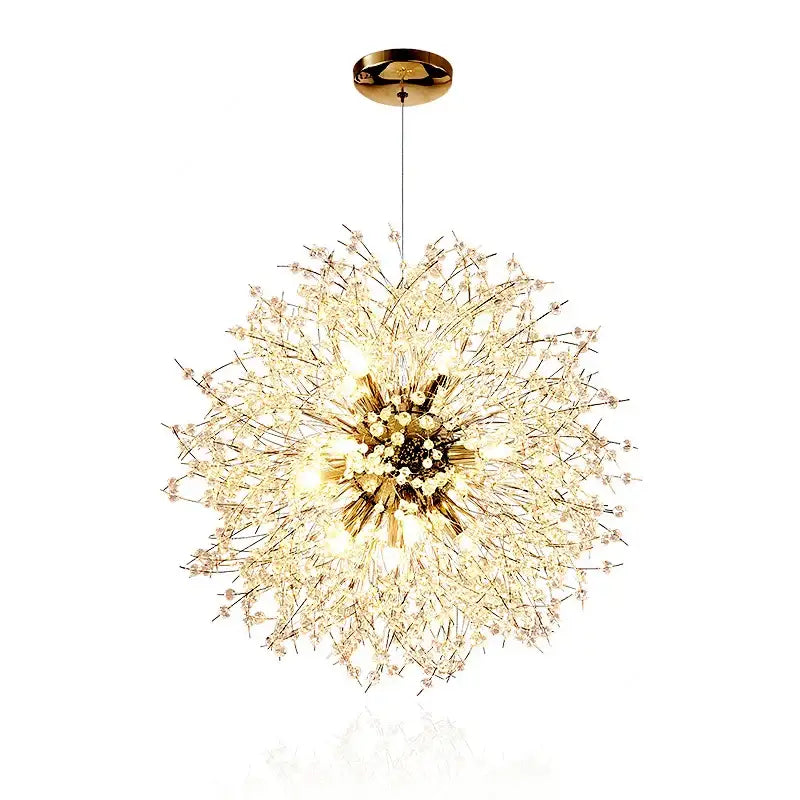 dandelion chandelier gold crystal led living room light