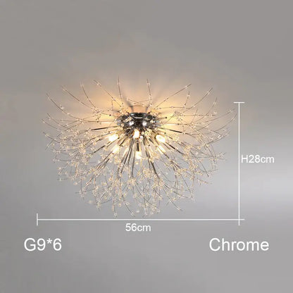 dandelion chandelier gold crystal led living room light