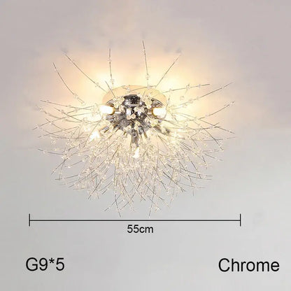 dandelion chandelier gold crystal led living room light