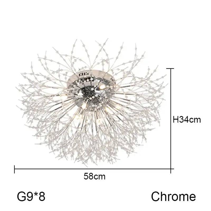 dandelion chandelier gold crystal led living room light