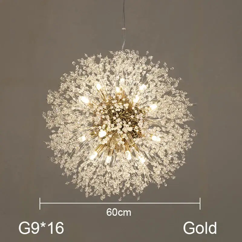 dandelion chandelier gold crystal led living room light
