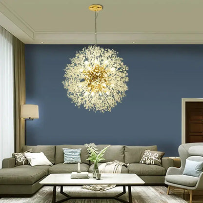 dandelion chandelier gold crystal led living room light