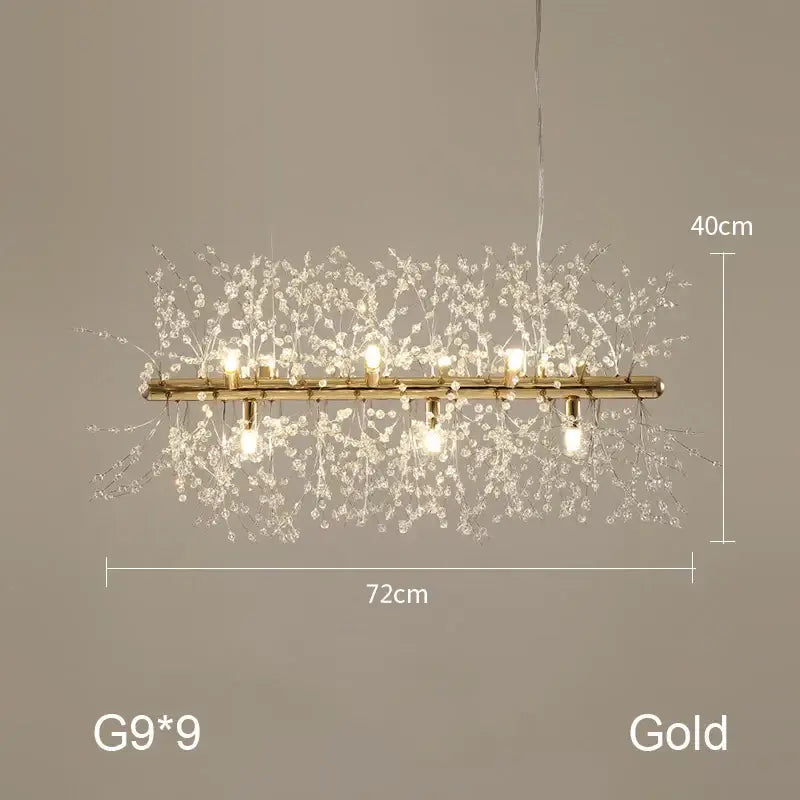dandelion chandelier gold crystal led living room light