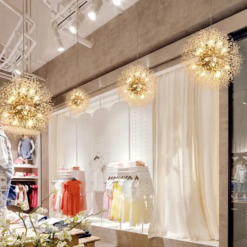 dandelion chandelier gold crystal sparkle ball living room