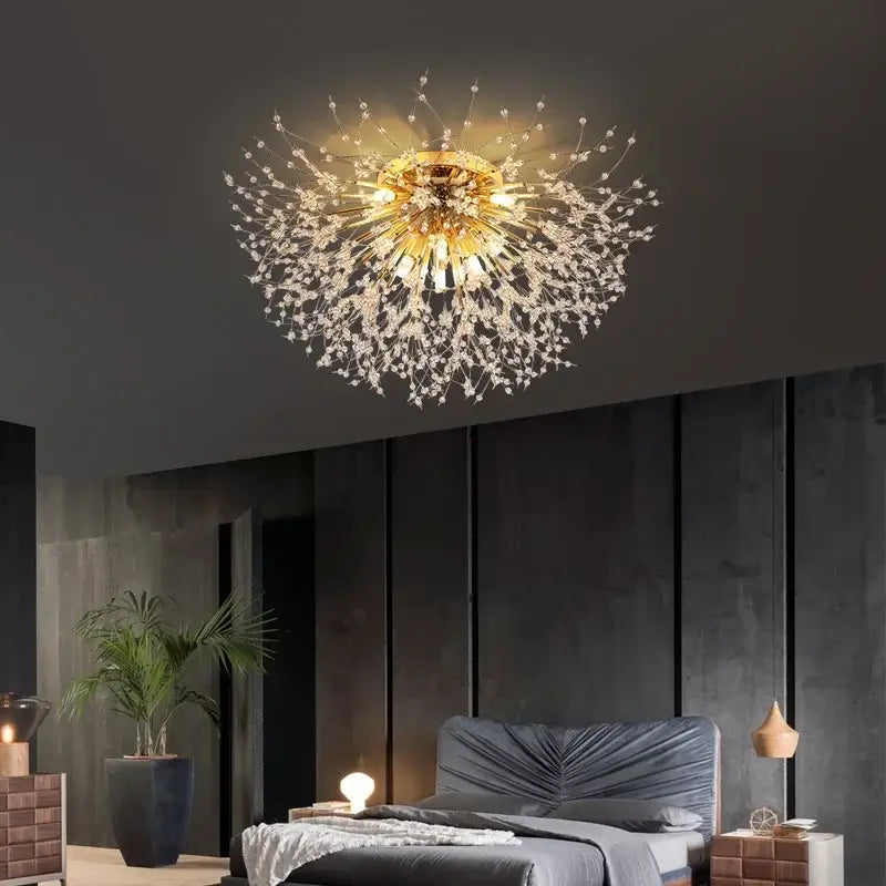 dandelion crystal led ceiling light for living room