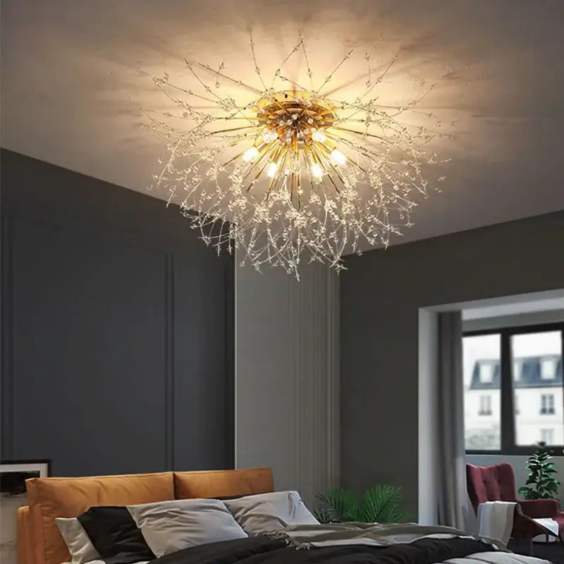 dandelion crystal led ceiling light for living room