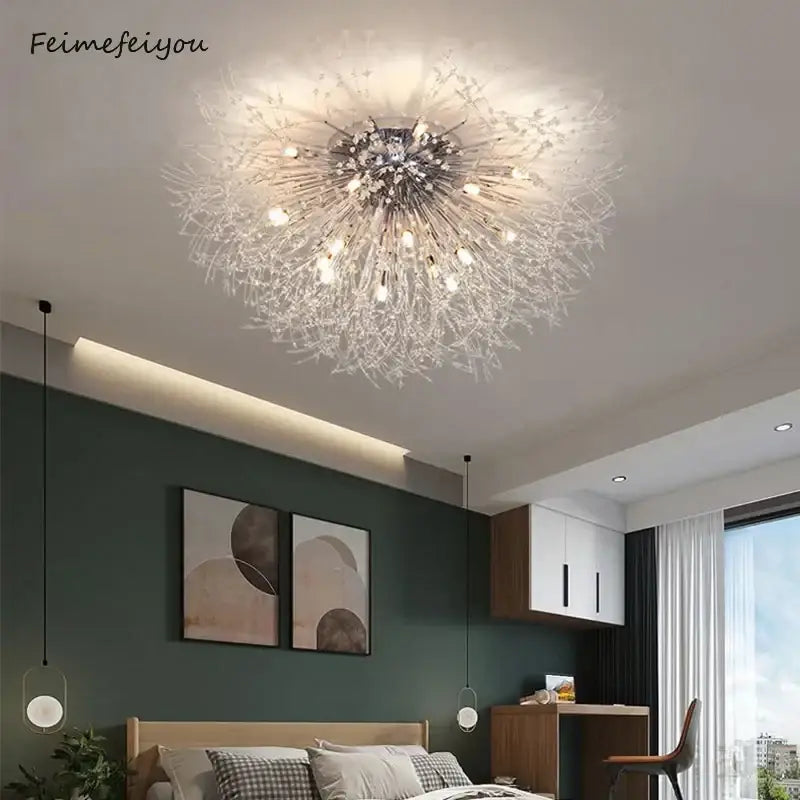 dandelion crystal led ceiling light for living room