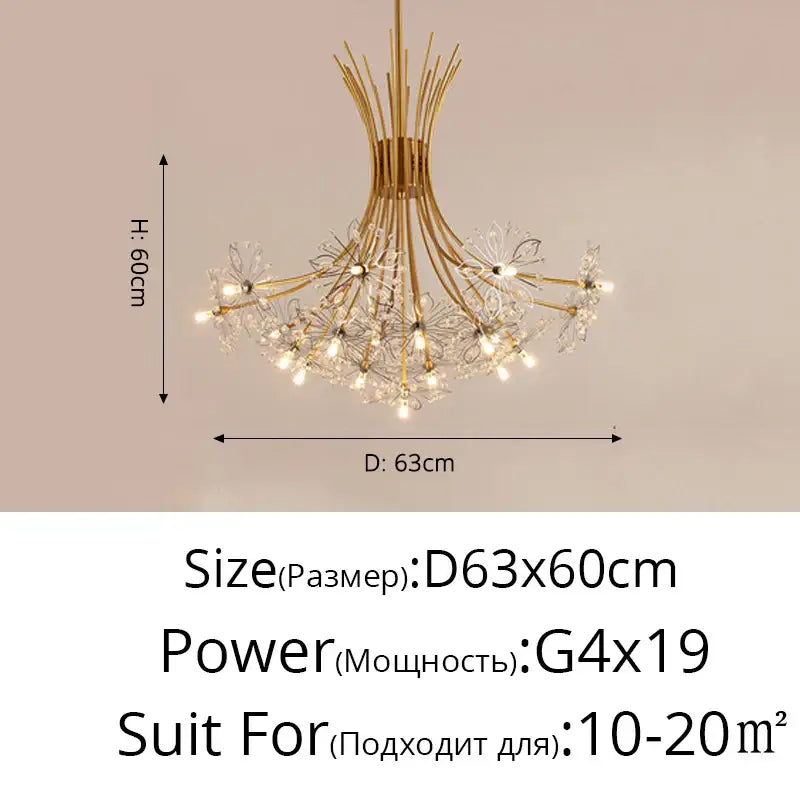 dandelion flower chandelier black metal living room light