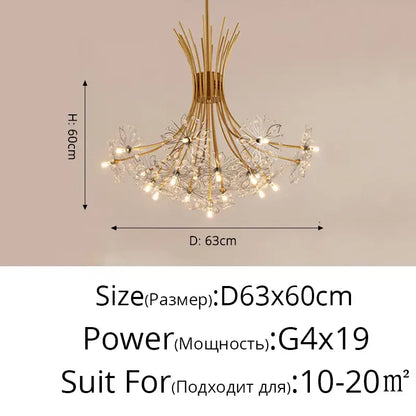 dandelion flower chandelier black metal living room light