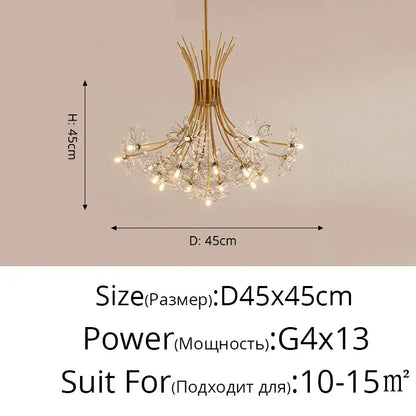 dandelion flower chandelier black metal living room light