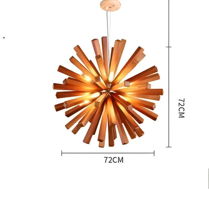 dandelion wooden pendant lights for dining room starburst glow