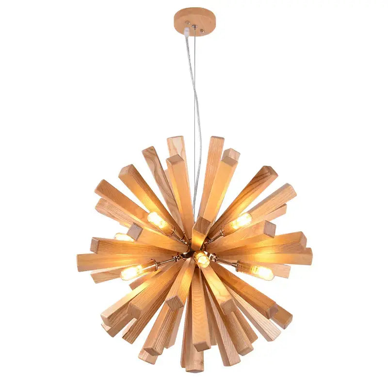 dandelion wooden pendant lights for dining room starburst glow