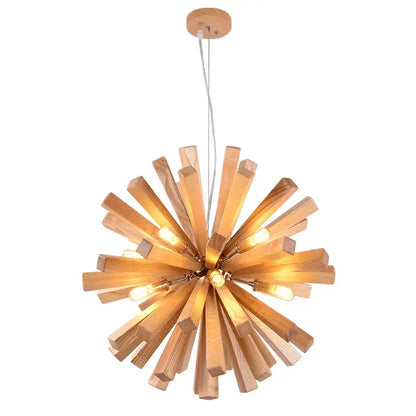 dandelion wooden pendant lights for dining room starburst glow