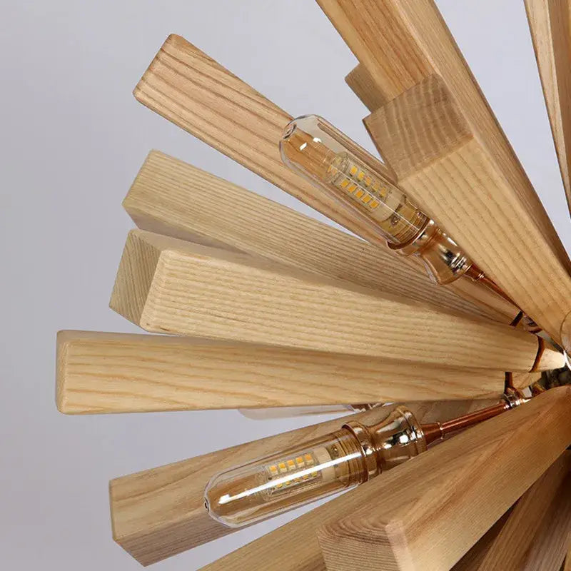 dandelion wooden pendant lights for dining room starburst glow