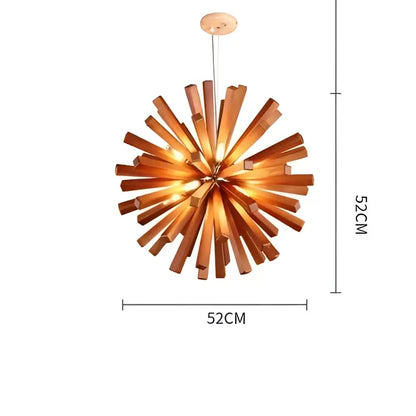 dandelion wooden pendant lights for dining room starburst glow