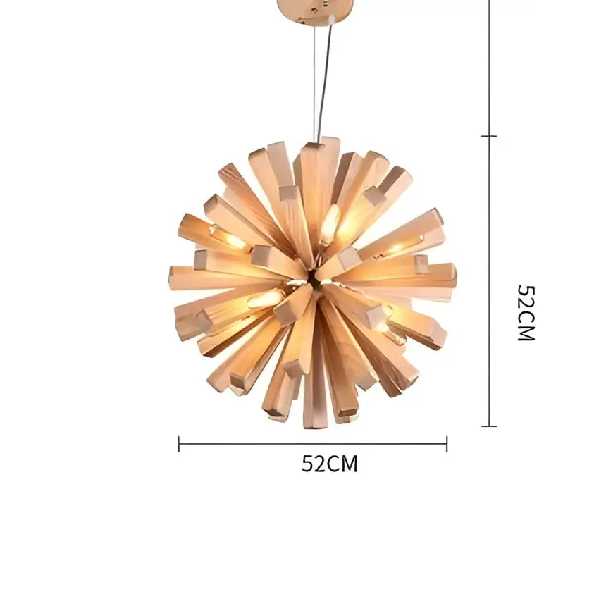 dandelion wooden pendant lights for dining room starburst glow
