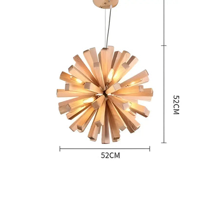 dandelion wooden pendant lights for dining room starburst glow