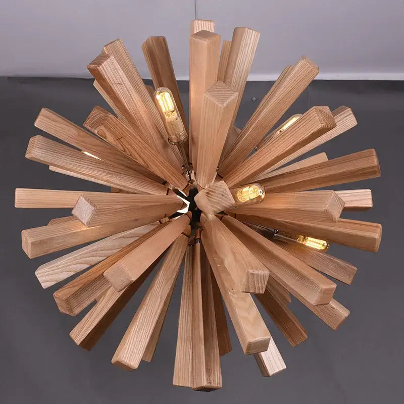 dandelion wooden pendant lights for dining room starburst glow