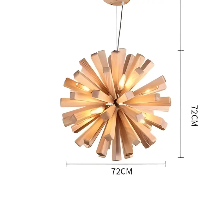 dandelion wooden pendant lights for dining room starburst glow