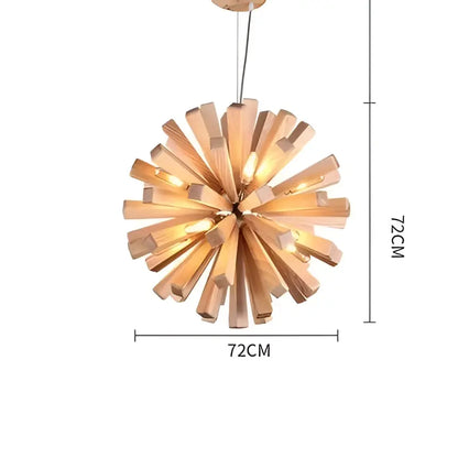 dandelion wooden pendant lights for dining room starburst glow