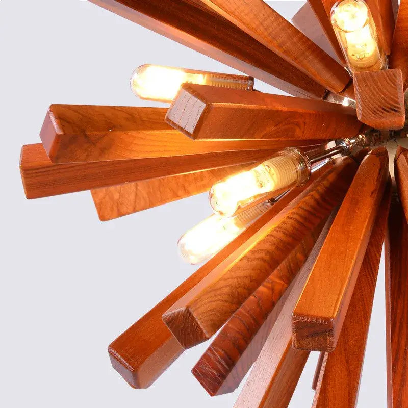 dandelion wooden pendant lights for dining room starburst glow
