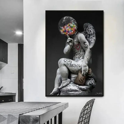 Classical david graffiti art canvas print bedroom wall decor