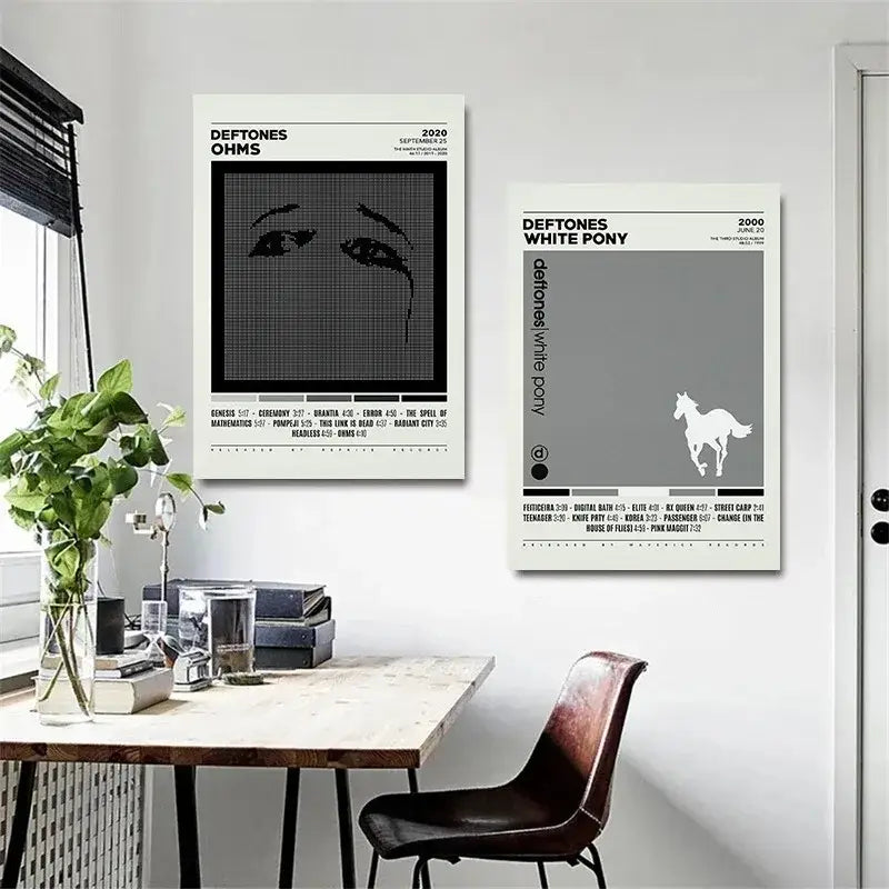 Deftones canvas painting set owl and portrait – bedroom wall art