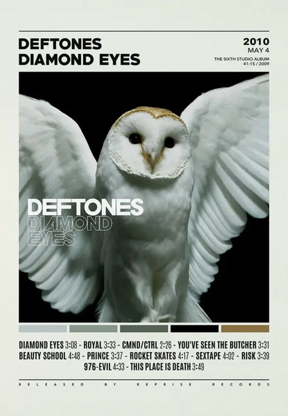 Deftones canvas painting set owl and portrait – bedroom wall art