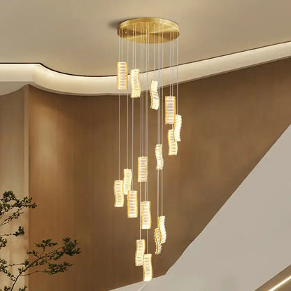 deluxe crystal spiral slinglights dining room gold pendant
