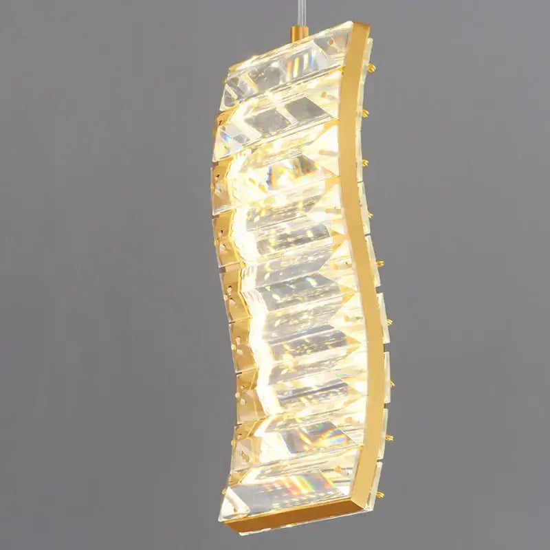 deluxe crystal spiral slinglights dining room gold pendant