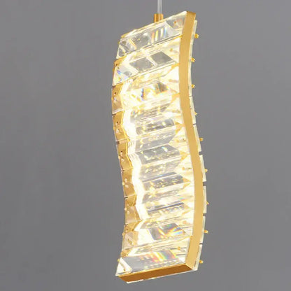 deluxe crystal spiral slinglights dining room gold pendant