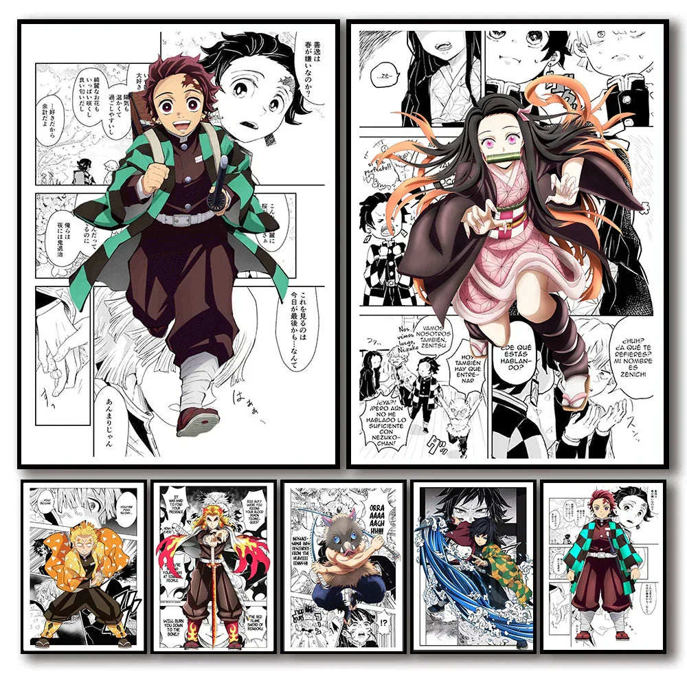 DecorBites™ Demon Slayer Anime Canvas Poster for Home Decor