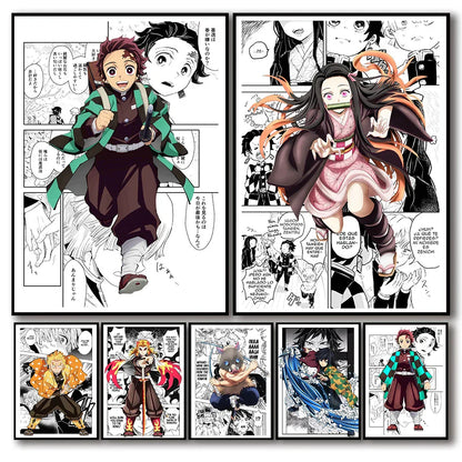 DecorBites™ Demon Slayer Anime Canvas Poster for Home Decor