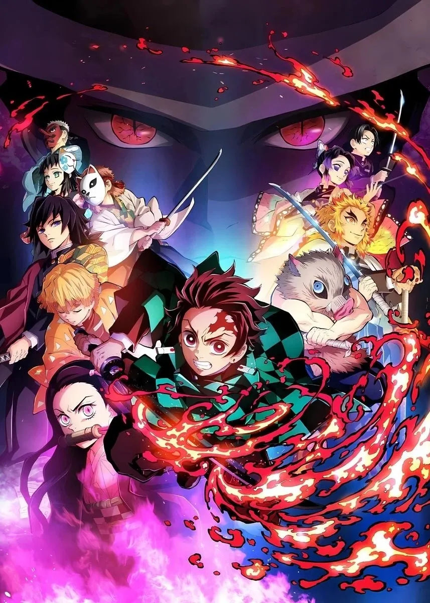 DecorBites™ Demon Slayer Rengoku Art Poster Canvas for Home