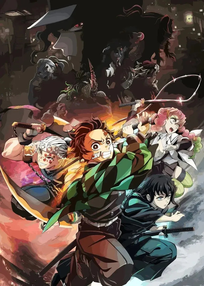 DecorBites™ Demon Slayer Rengoku Art Poster Canvas for Home