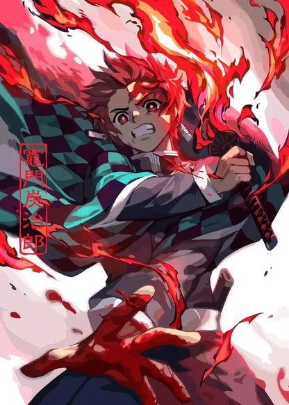 DecorBites™ Demon Slayer Rengoku Art Poster Canvas for Home