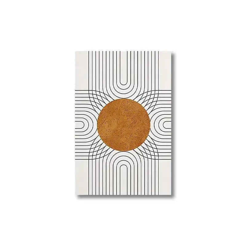 Minimalist earthy desert plants geometric sun wall art bedroom set