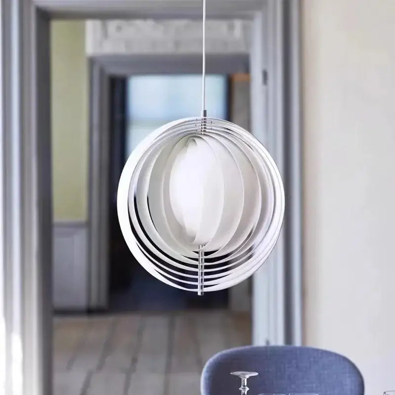 designer moon led chandelier wooden ring dining room light