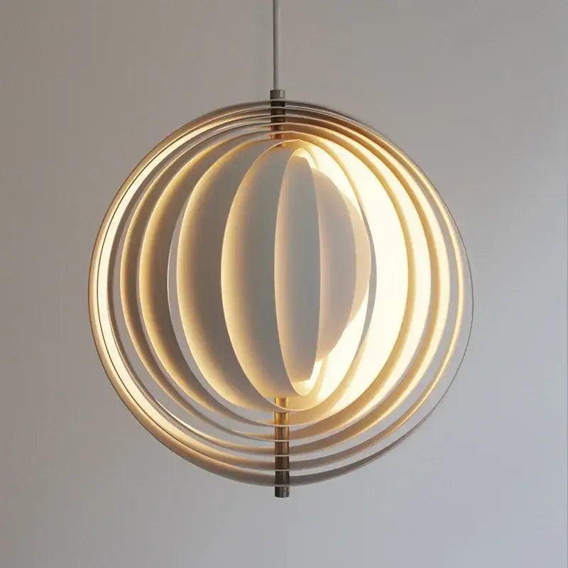 designer moon led chandelier wooden ring dining room light