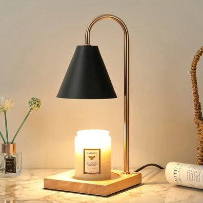 Modern black and gold conical candle warmer lamp bedroom decor
