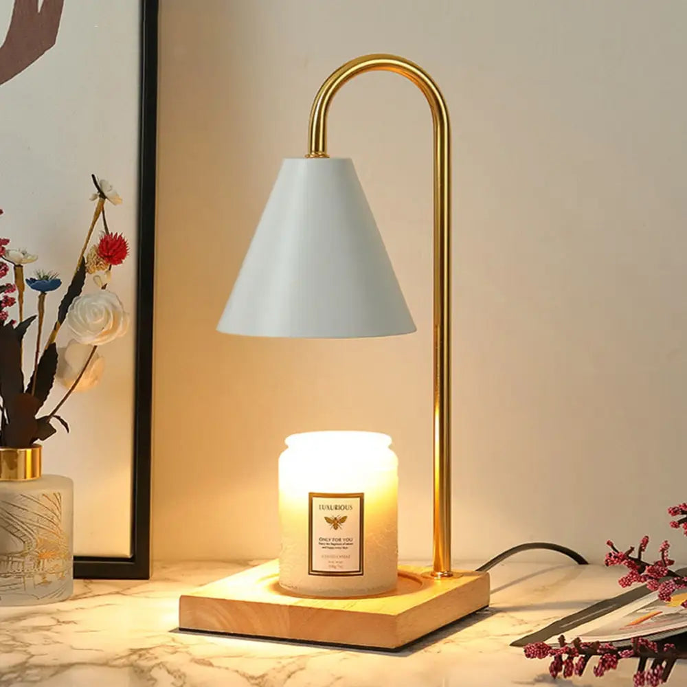 Modern black and gold conical candle warmer lamp bedroom decor