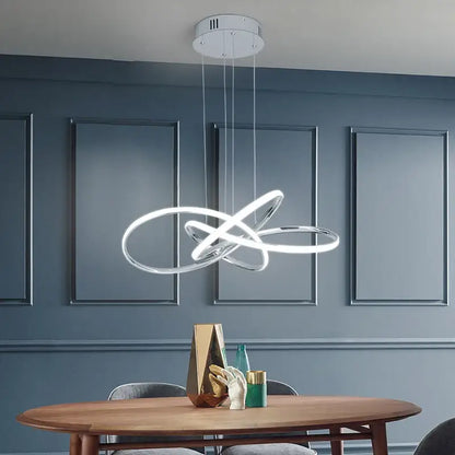 Modern dimmable gold ring chandelier for dining room